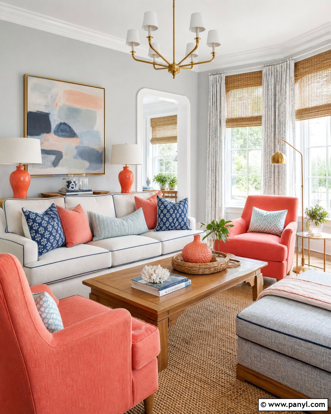 Coral With Gray Walls - 25 Colors That Go With Gray Walls