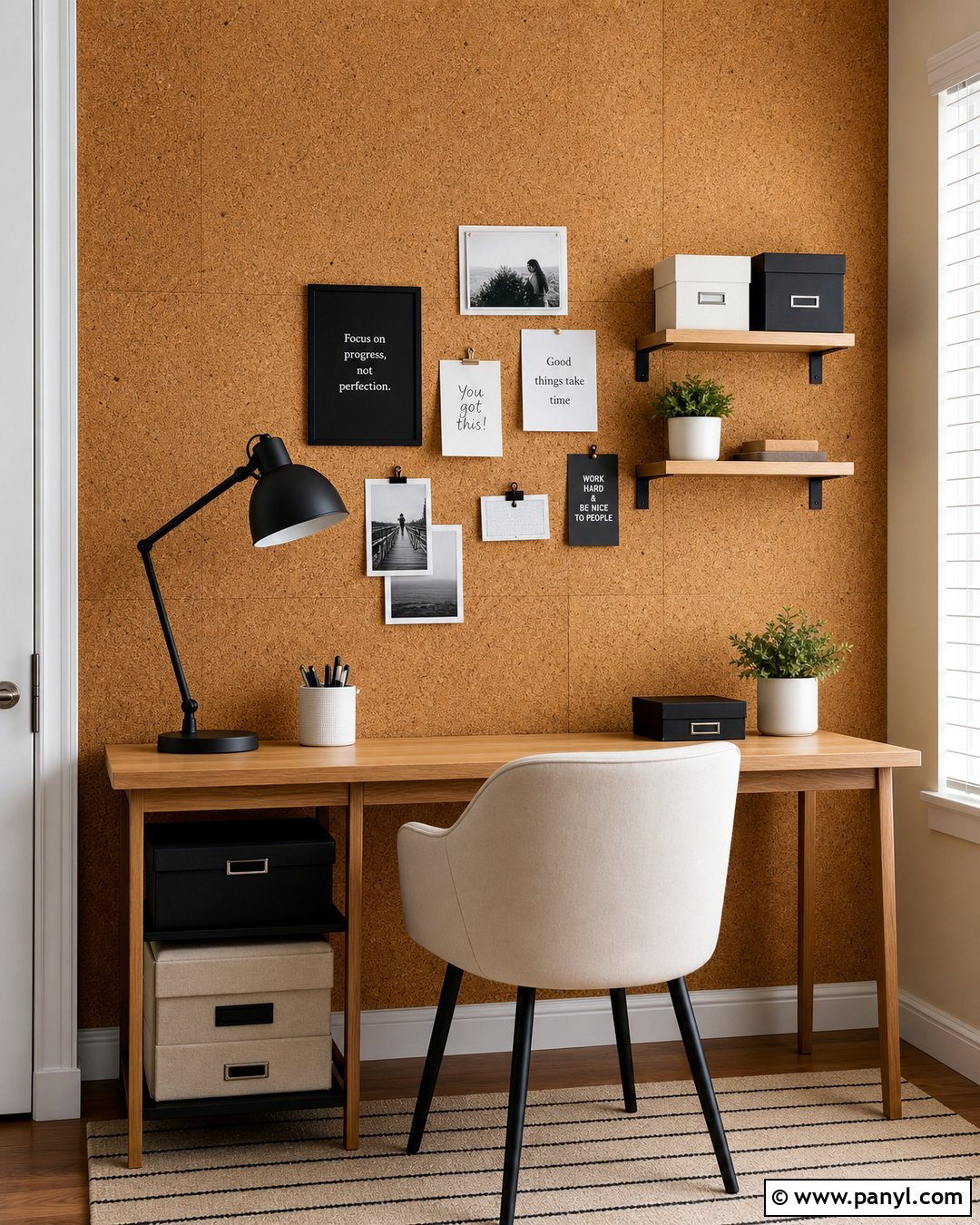 Cork Accent Wall - 25 Small Room Accent Wall Ideas