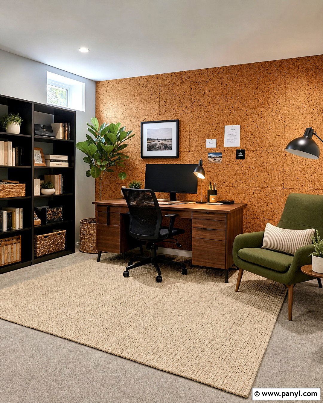 Cork Basement Office Accent Wall - 20 basement accent wall ideas