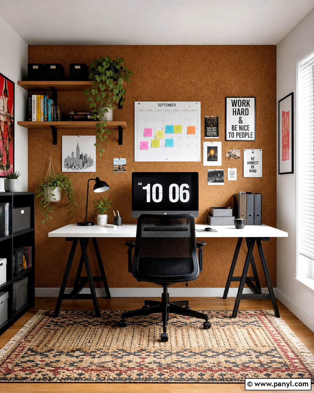 Cork Home Office Accent Wall - 20 apartment accent wall ideas