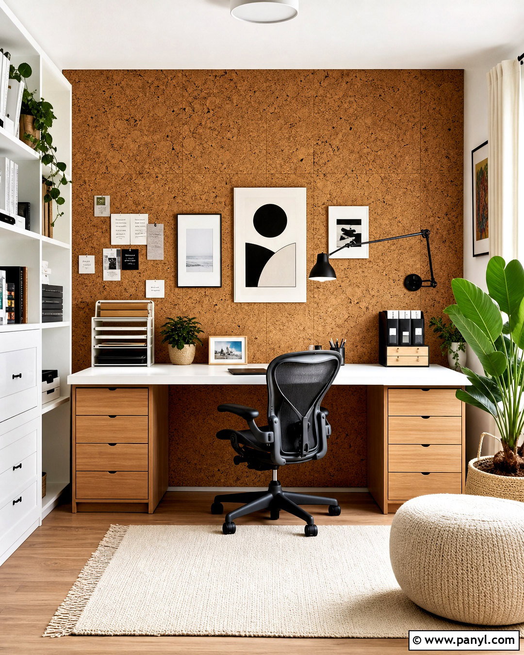Cork Home Office Accent Wall - 20 simple accent wall ideas
