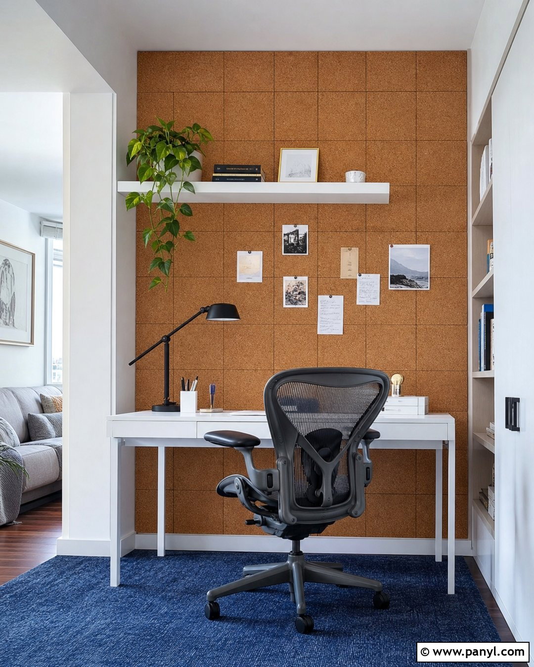 Cork Home Office Accent Wall - 20 Accent Wall Small Apartment Ideas