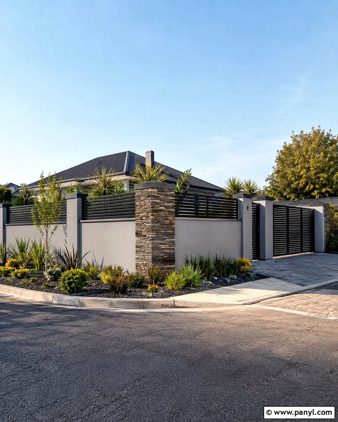 Corner Compound Wall - 20 compound wall design exterior modern simple ideas