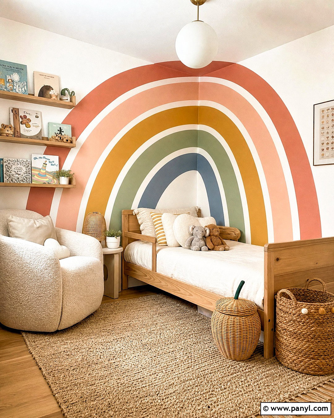 Corner Rainbow Wall Mural - 20 rainbow wall mural ideas