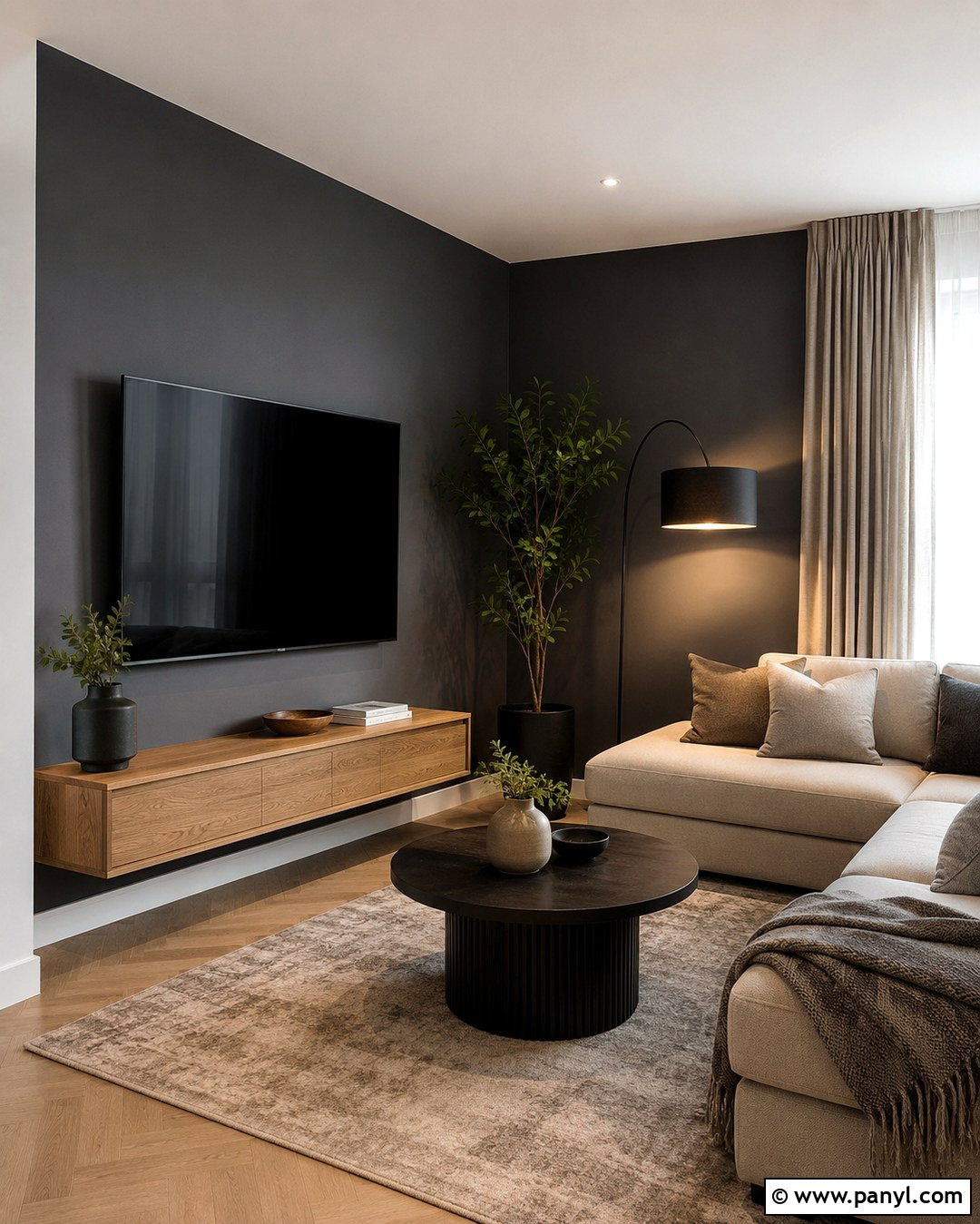 Corner TV Paint Zone - 20 Paint Around Tv On Wall Ideas