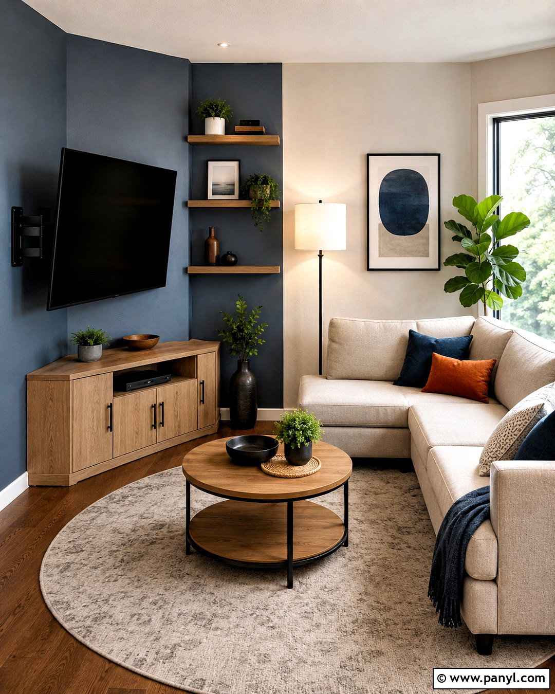 Corner TV Wall - 20 living room tv wall design ideas