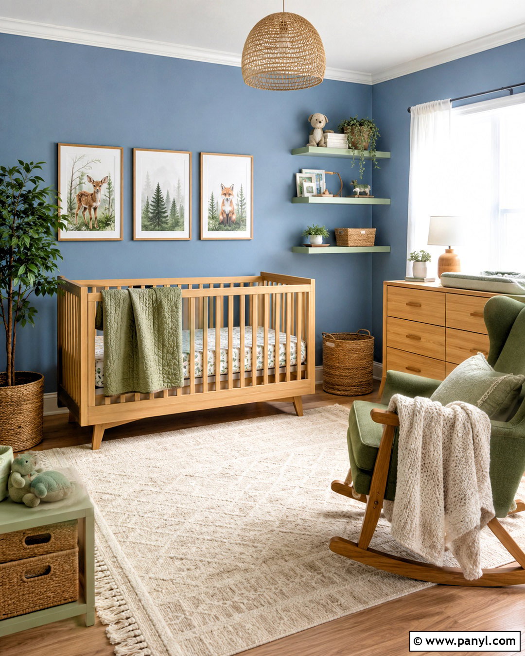 Cornflower Blue And Fern Green Nursery - 20 blue and green color scheme ideas