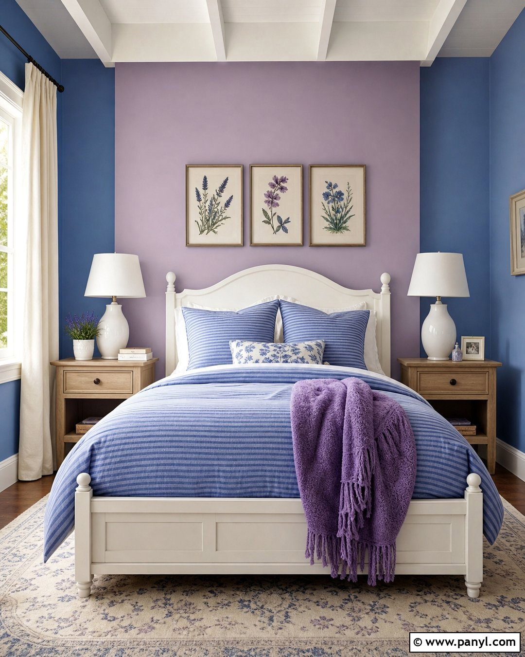 Cornflower Blue And Orchid Guest Room Walls - 25 Blue And Purple Wall Paint Ideas