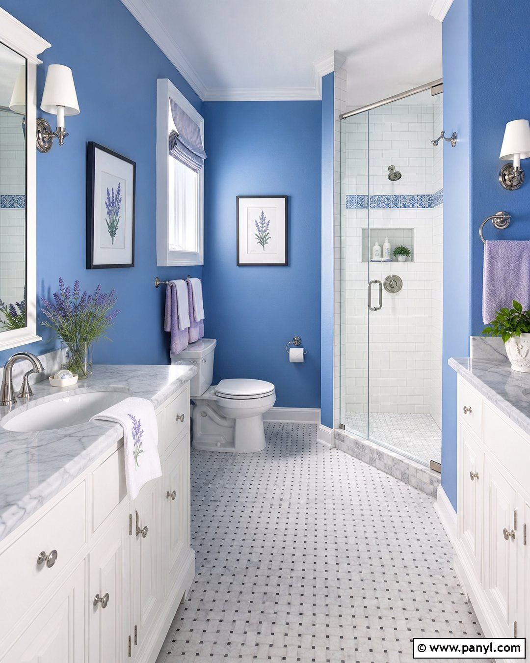 Cornflower Blue Bathroom Walls - 35 Blue Bathroom Walls