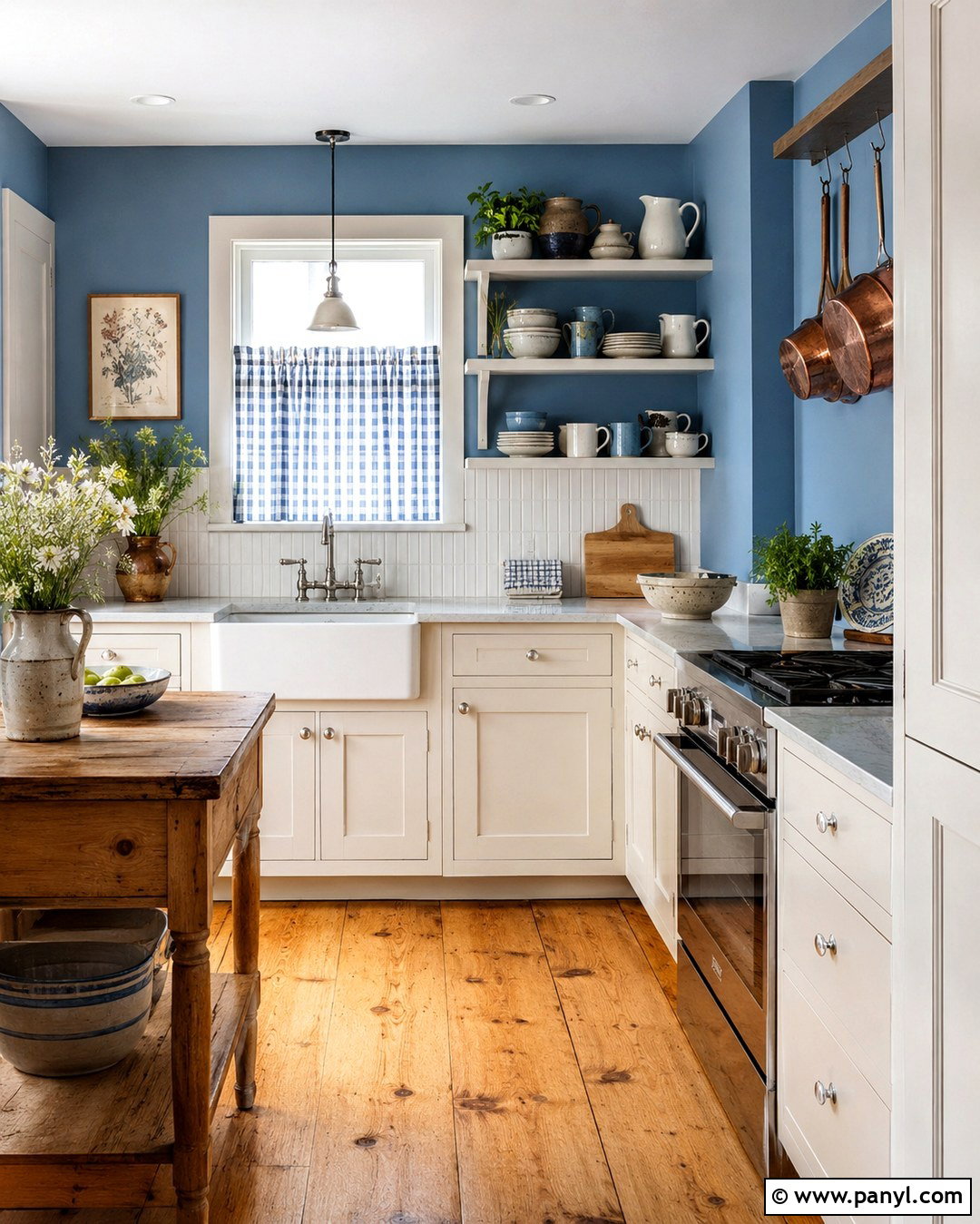Cornflower Blue Cottage Kitchen Walls - 20 Cornflower Blue Kitchen Walls