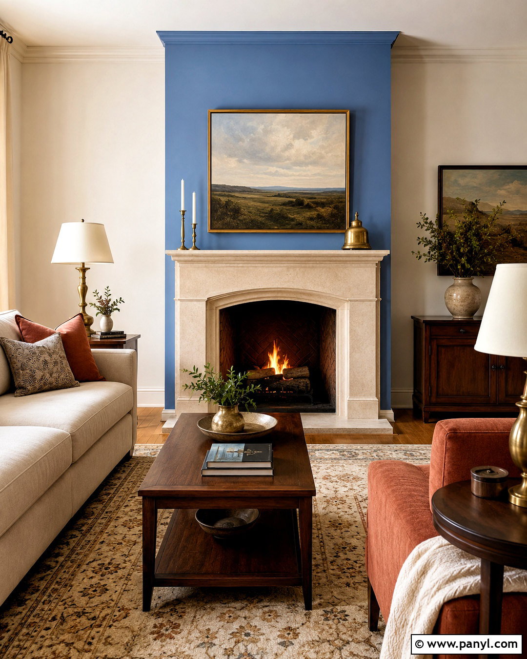 Cornflower Blue Fireplace Wall - 20 cornflower blue paint ideas