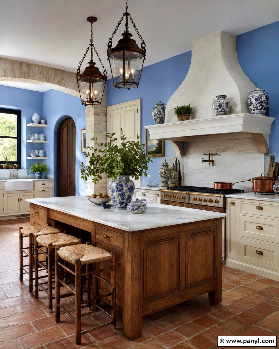 Cornflower Blue French Country Kitchen Walls - 20 Cornflower Blue Kitchen Walls