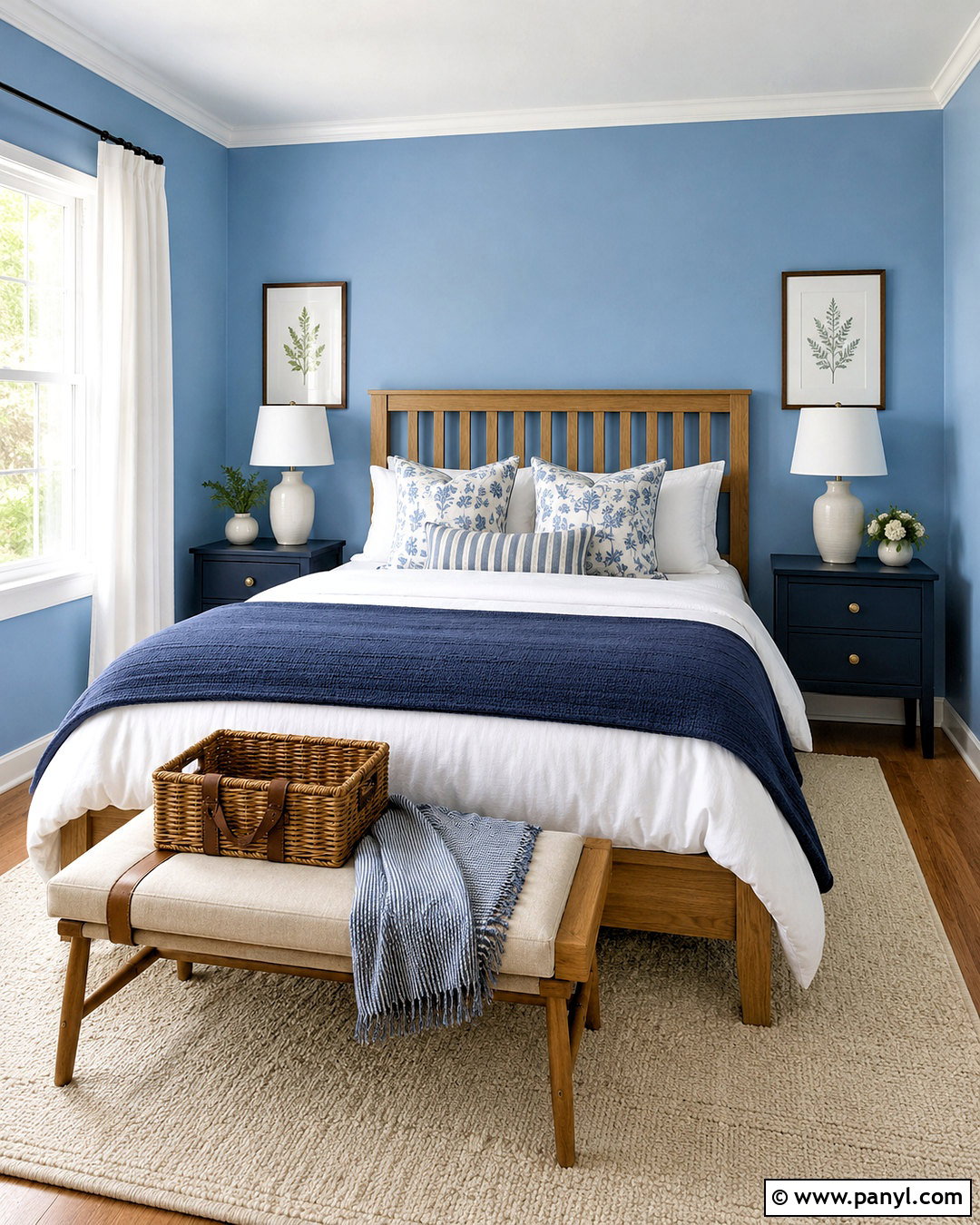 Cornflower Blue Guest Room - 40 blue wall paint ideas