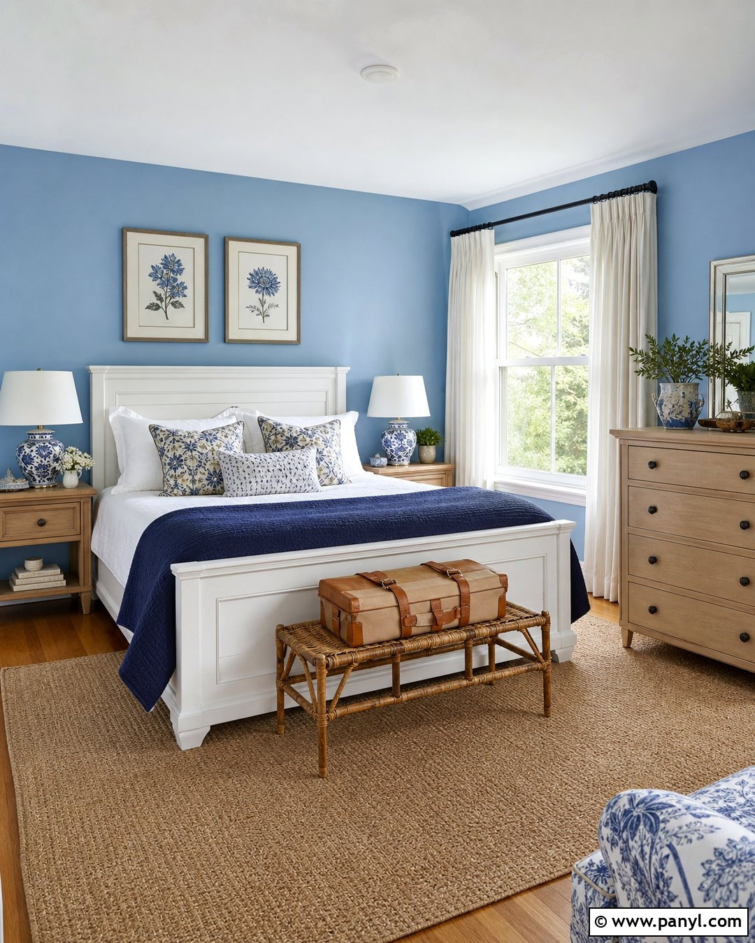 Cornflower Blue Guest Room Walls - 20 Calming Blue Wall Color Ideas
