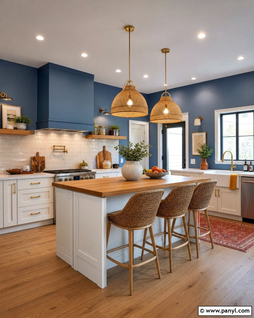 Cornflower Blue Kitchen Walls - 35 kitchen wall colours