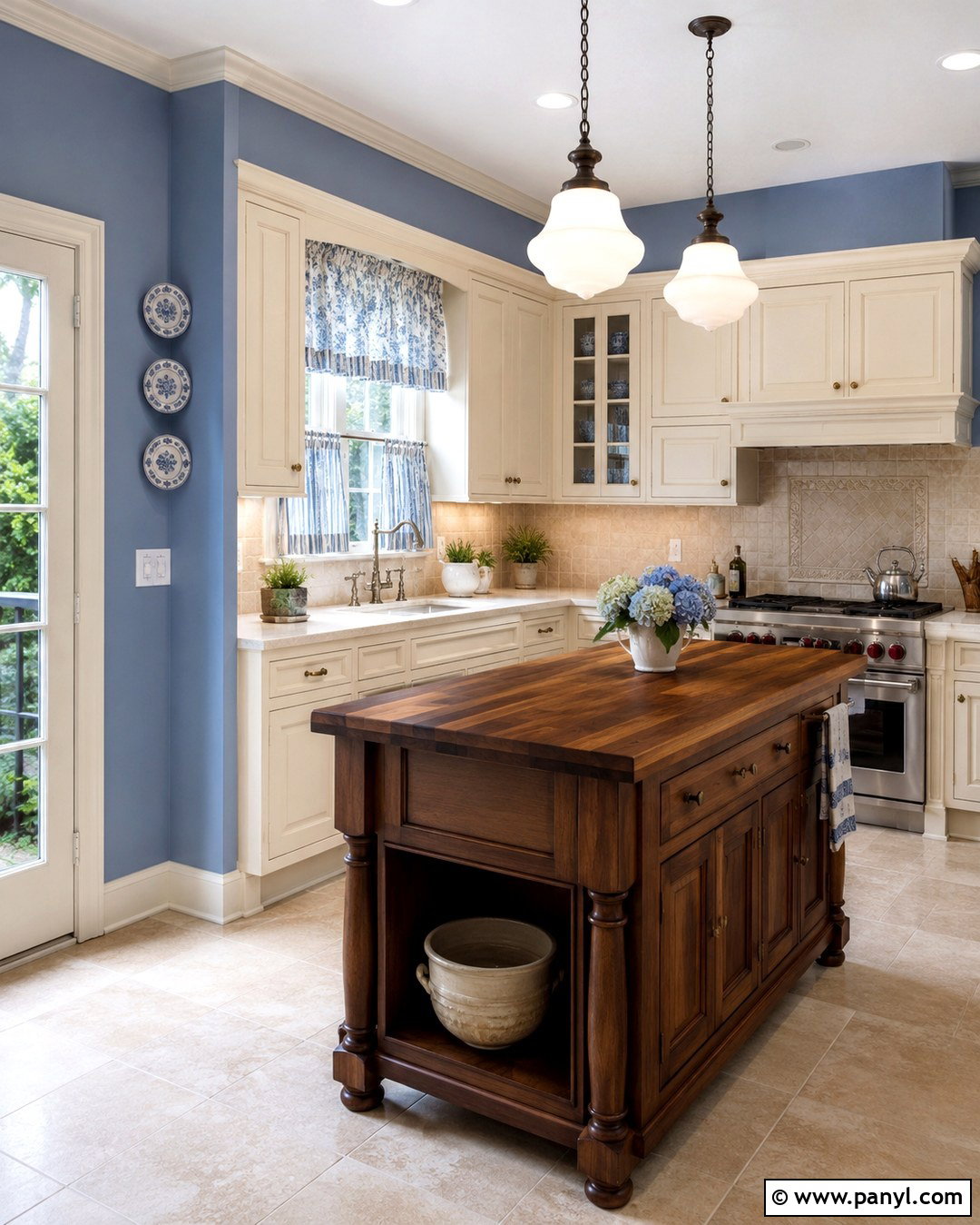 Cornflower Blue Kitchen Walls With Cream Cabinets - 20 Cornflower Blue Kitchen Walls