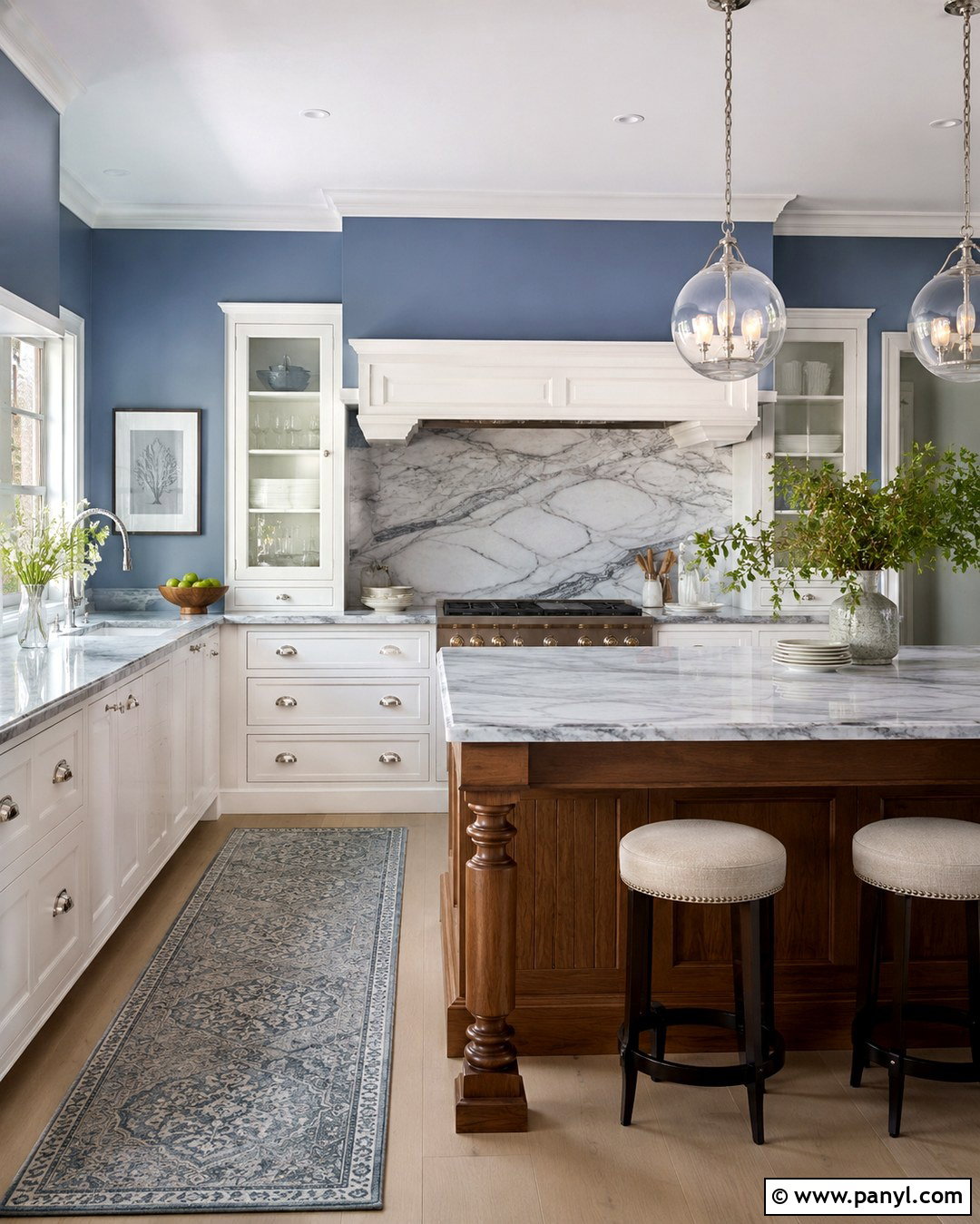 Cornflower Blue Kitchen Walls With Marble - 20 Cornflower Blue Kitchen Walls