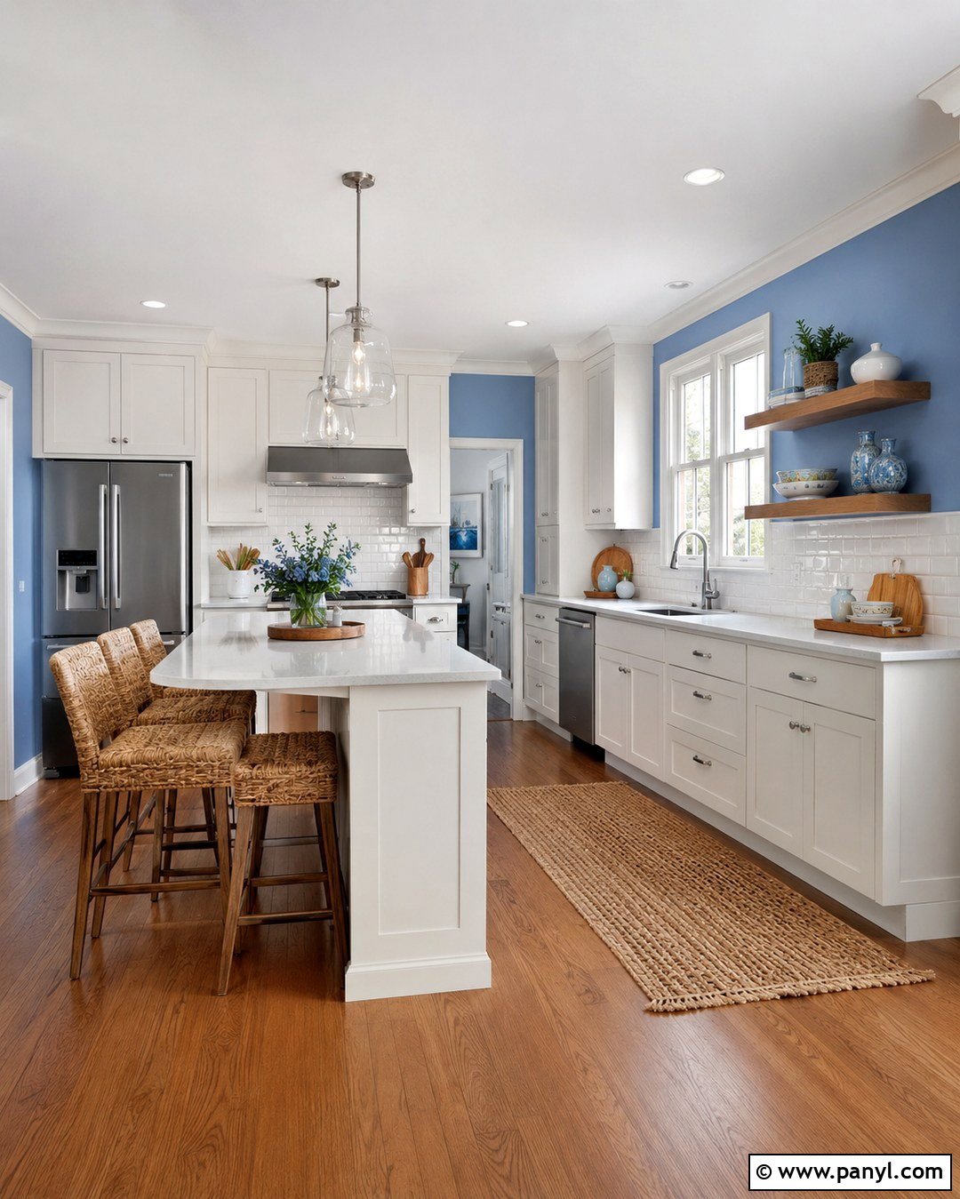 Cornflower Blue Kitchen Walls With White Cabinets - 20 Cornflower Blue Kitchen Walls