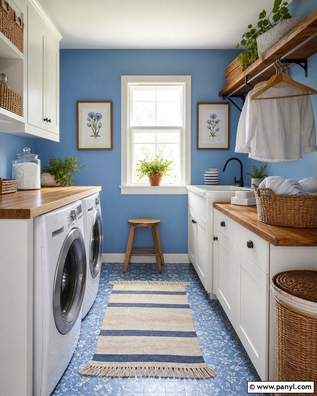 Cornflower Blue Laundry Room Walls - 50 blue walls