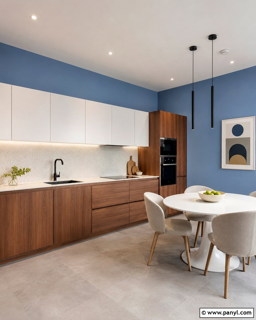 Cornflower Blue Modern Kitchen Walls - 20 Cornflower Blue Kitchen Walls