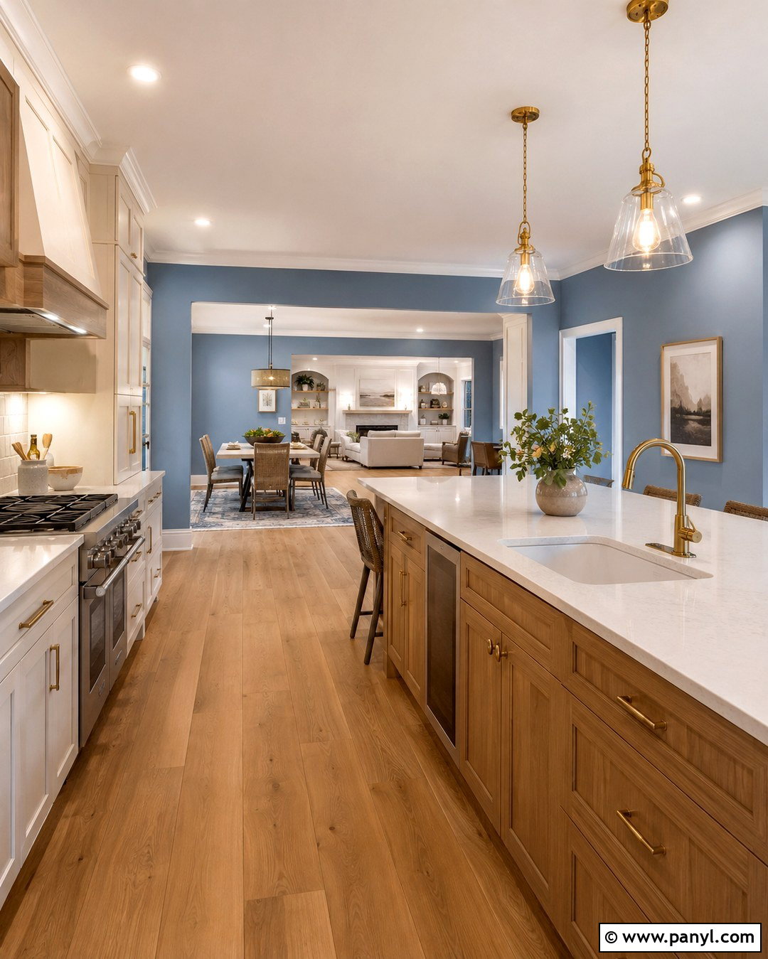 Cornflower Blue Open Concept Kitchen Walls - 20 Cornflower Blue Kitchen Walls
