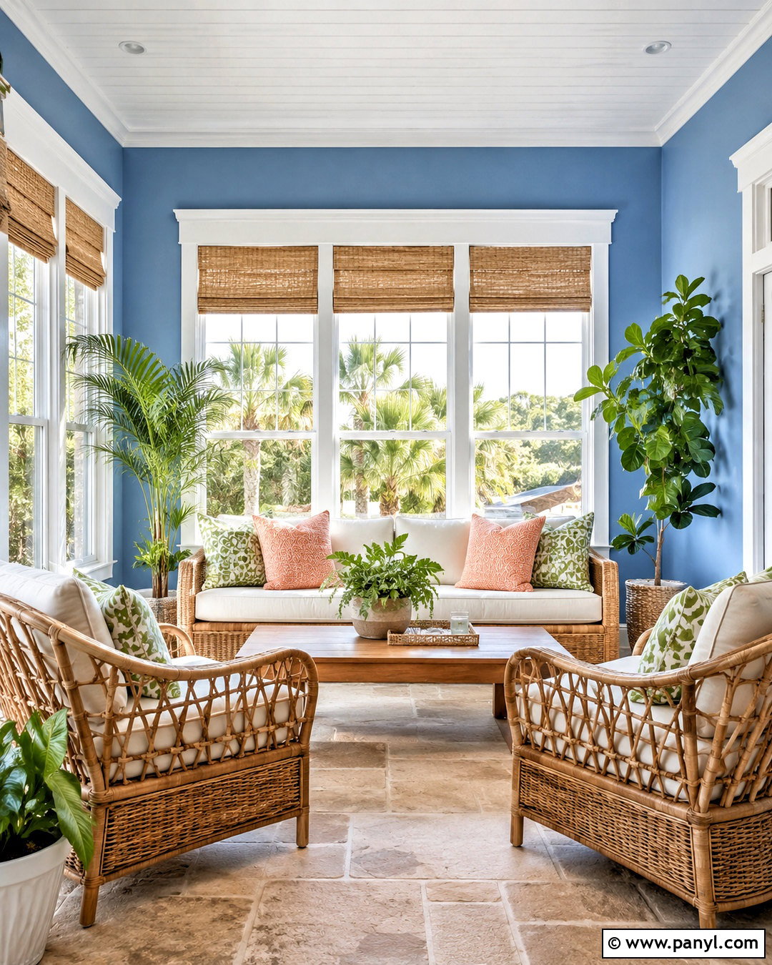 Cornflower Blue Sunroom - 20 cornflower blue paint ideas