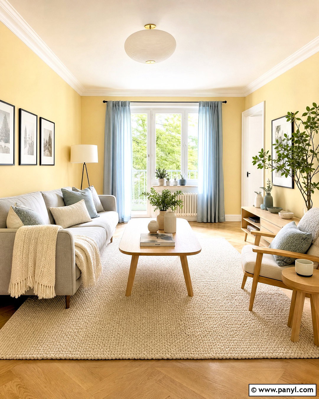 Cornsilk Yellow Living Room - 20 yellow living room colors