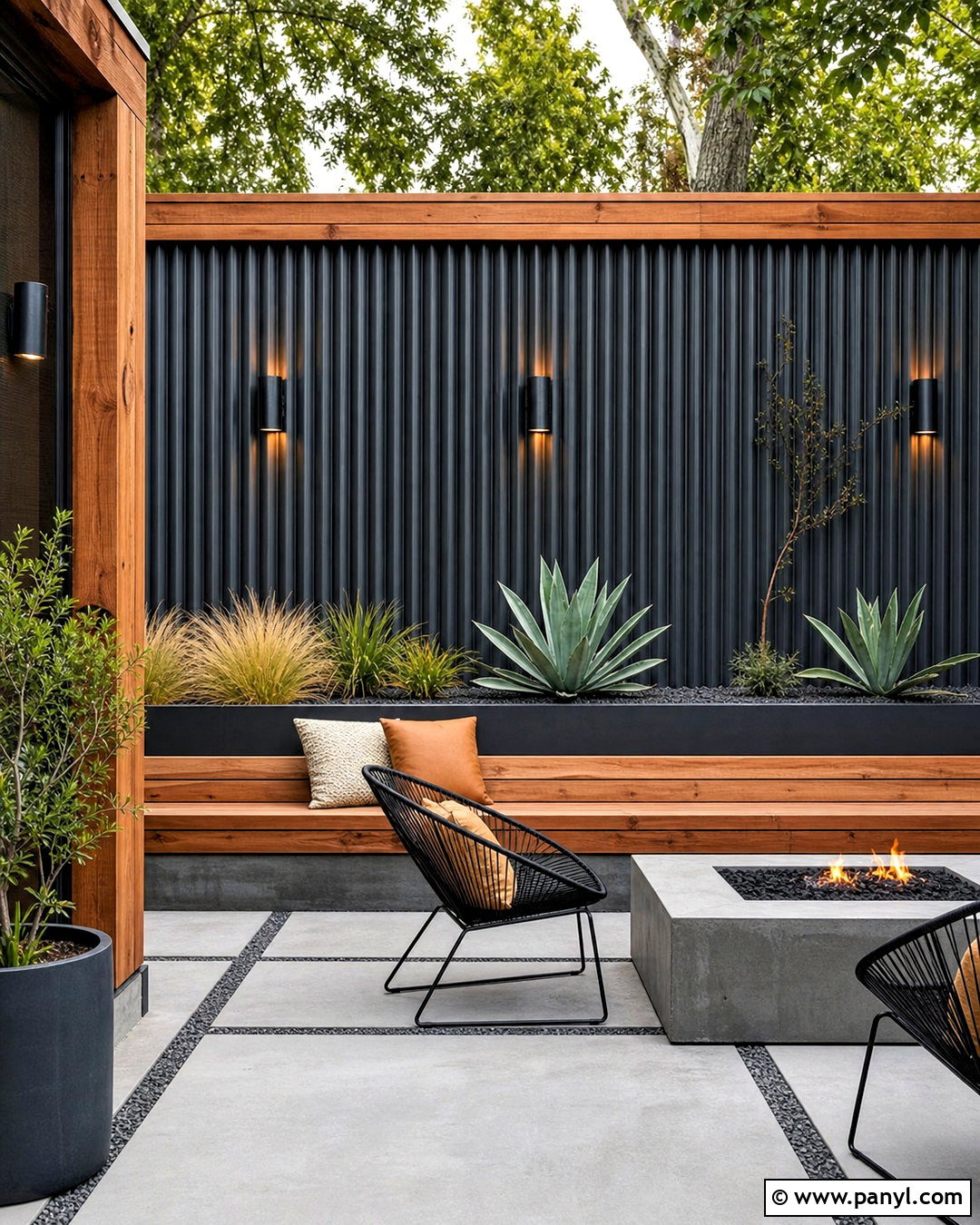 Corrugated Metal Accent Wall - 20 backyard wall design ideas
