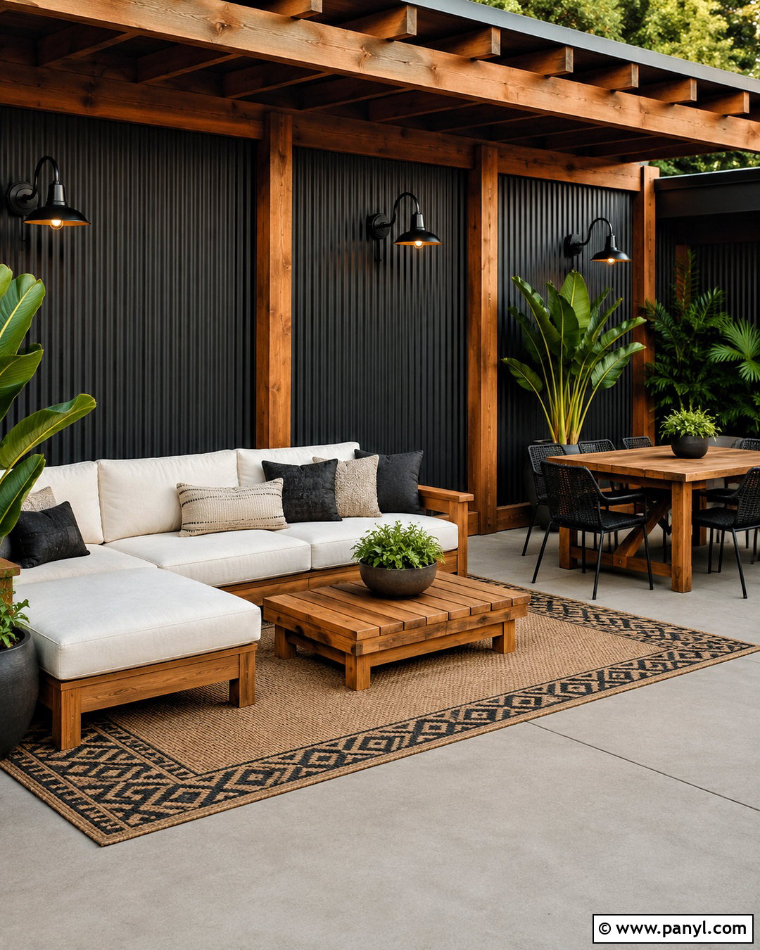 Corrugated Metal Patio Wall - 20 outdoor patio wall ideas
