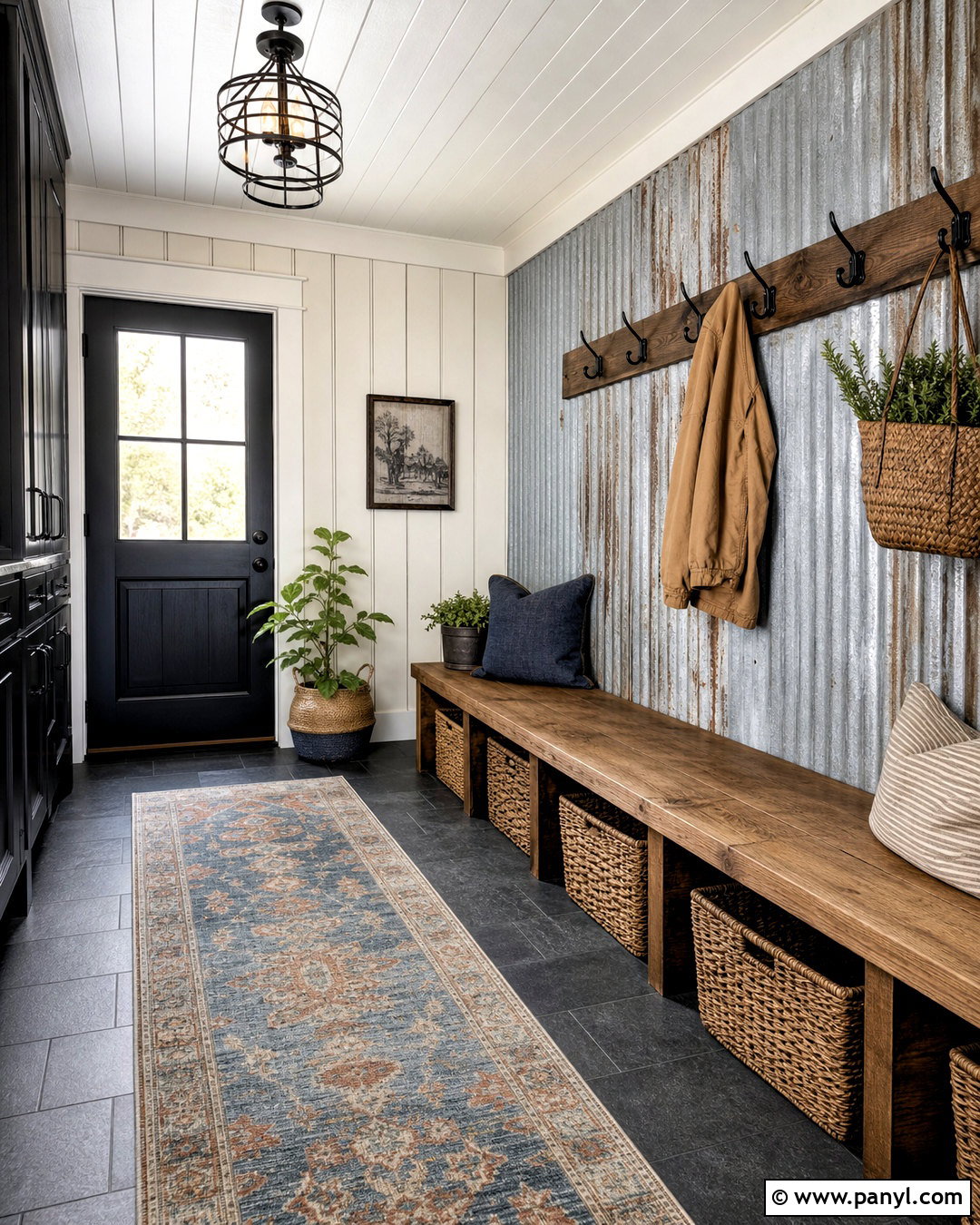 Corrugated Metal Rustic Wall - 20 rustic wall design ideas