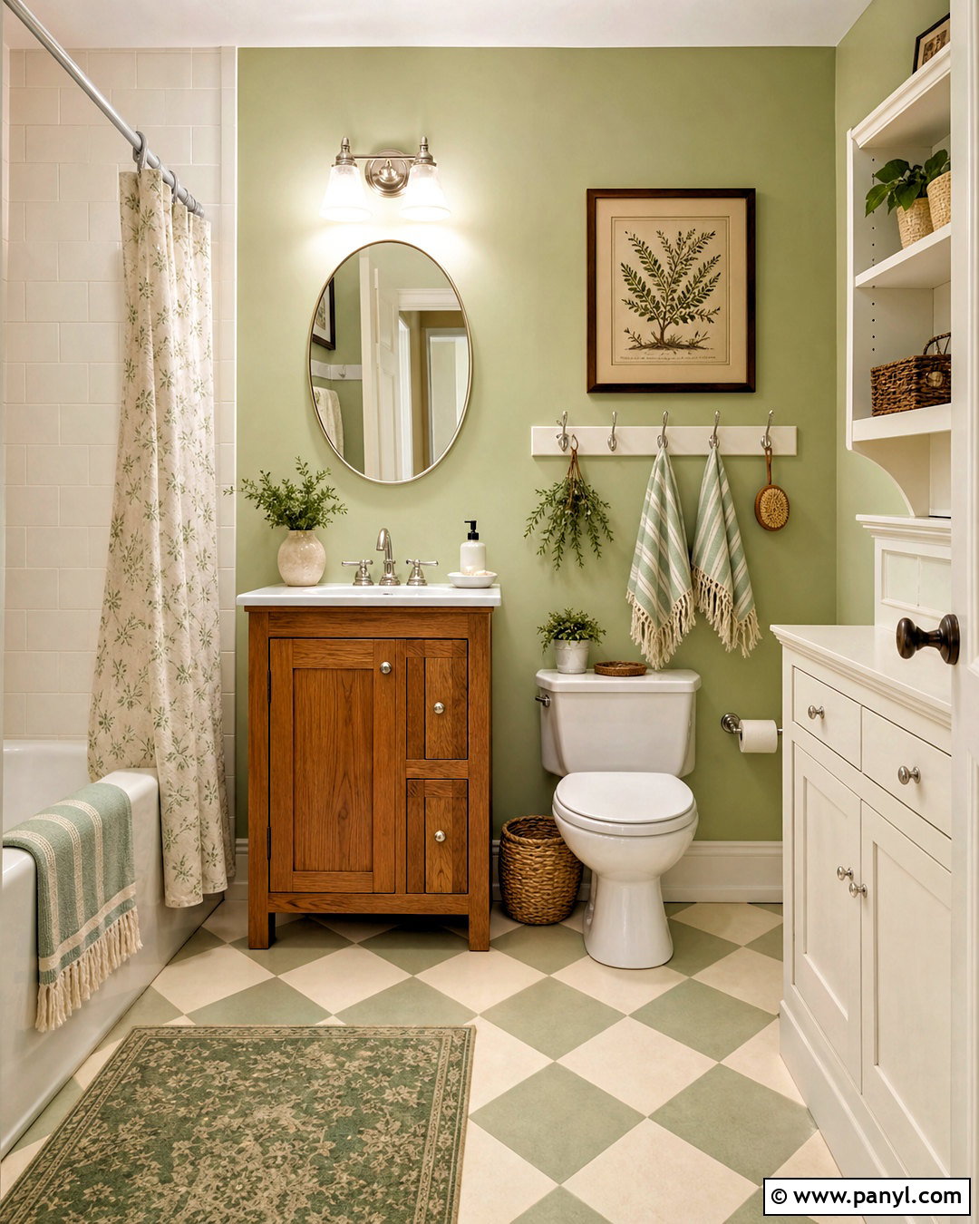 Cottage Bathroom With Light Green Walls - 20 light green bathroom walls