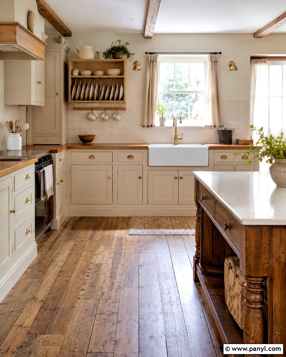 Cottage Beige And Oak Kitchen - 20 brown and beige kitchen ideas