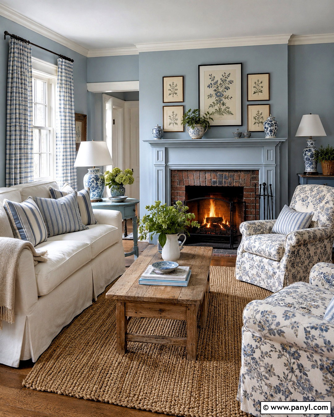 Cottage Dusty Blue Living Room - 20 dusty blue living room ideas