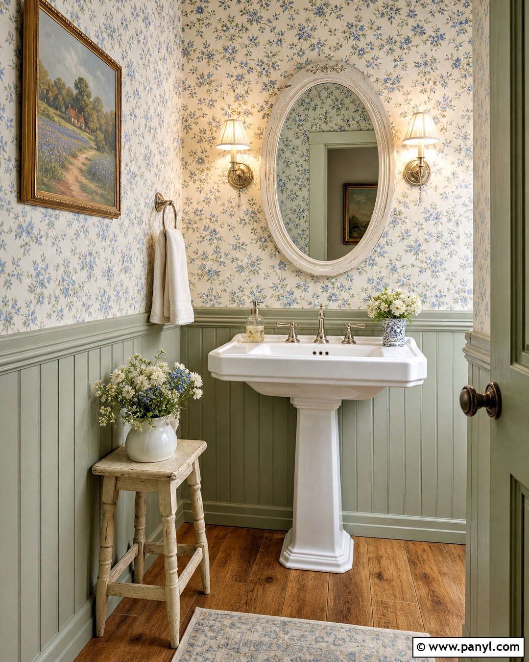 Cottage Floral Half Bathroom - 20 half bathroom inspiration ideas