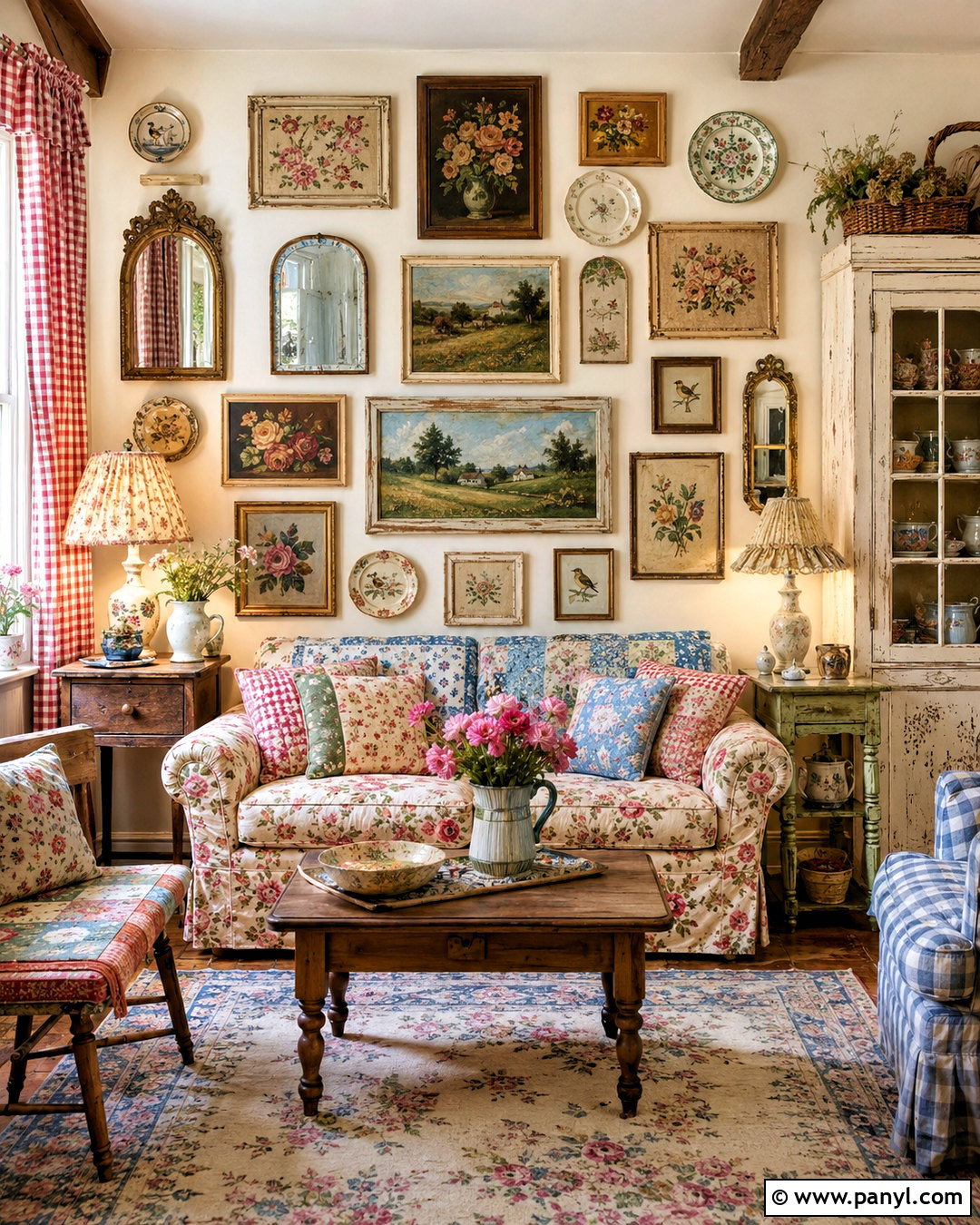Cottage Gallery Wall - 20 maximalist gallery wall ideas