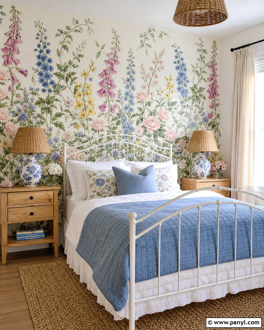 Cottage Garden Floral Wall Painting - 20 floral wall painting ideas