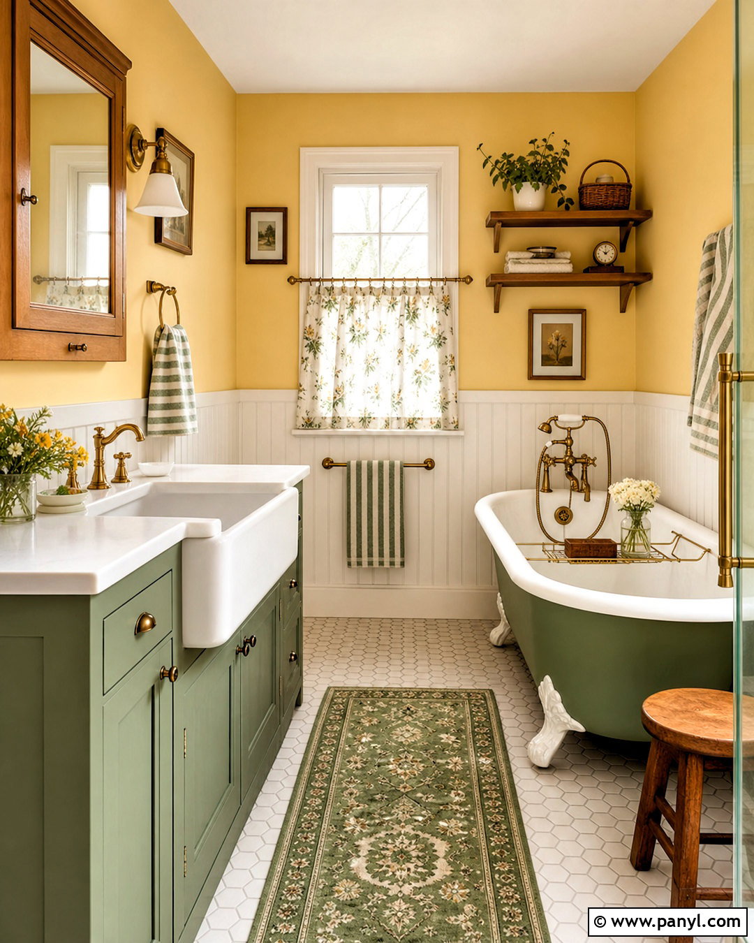 Cottage Green And Yellow Bathroom - 20 green and yellow bathroom ideas