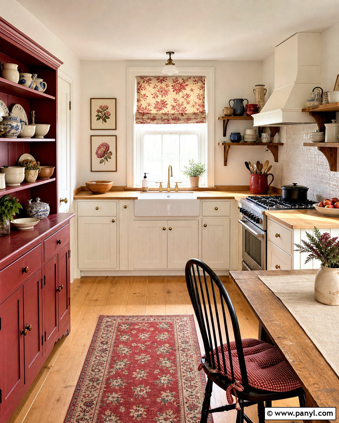 Cottage Kitchen With Red Accents - 20 kitchen with red accents