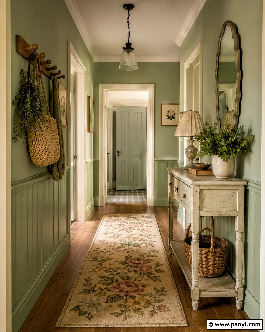 Cottage Light Green Hallway - 20 light green hallway ideas