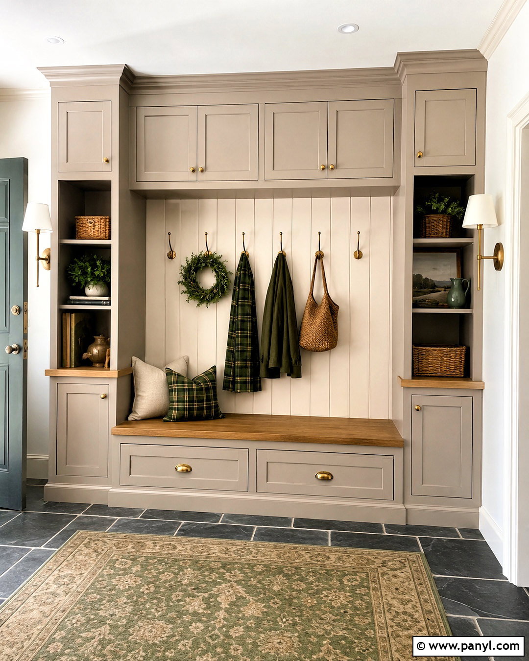 Cottage Mudroom With Built-In Bench - 20 cottage mudroom ideas