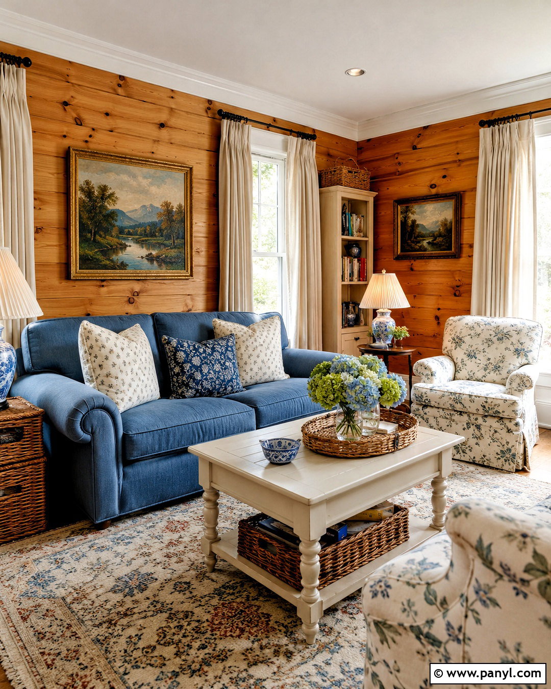 Cottage Pine Walls Living Room - 20 pine walls living room ideas