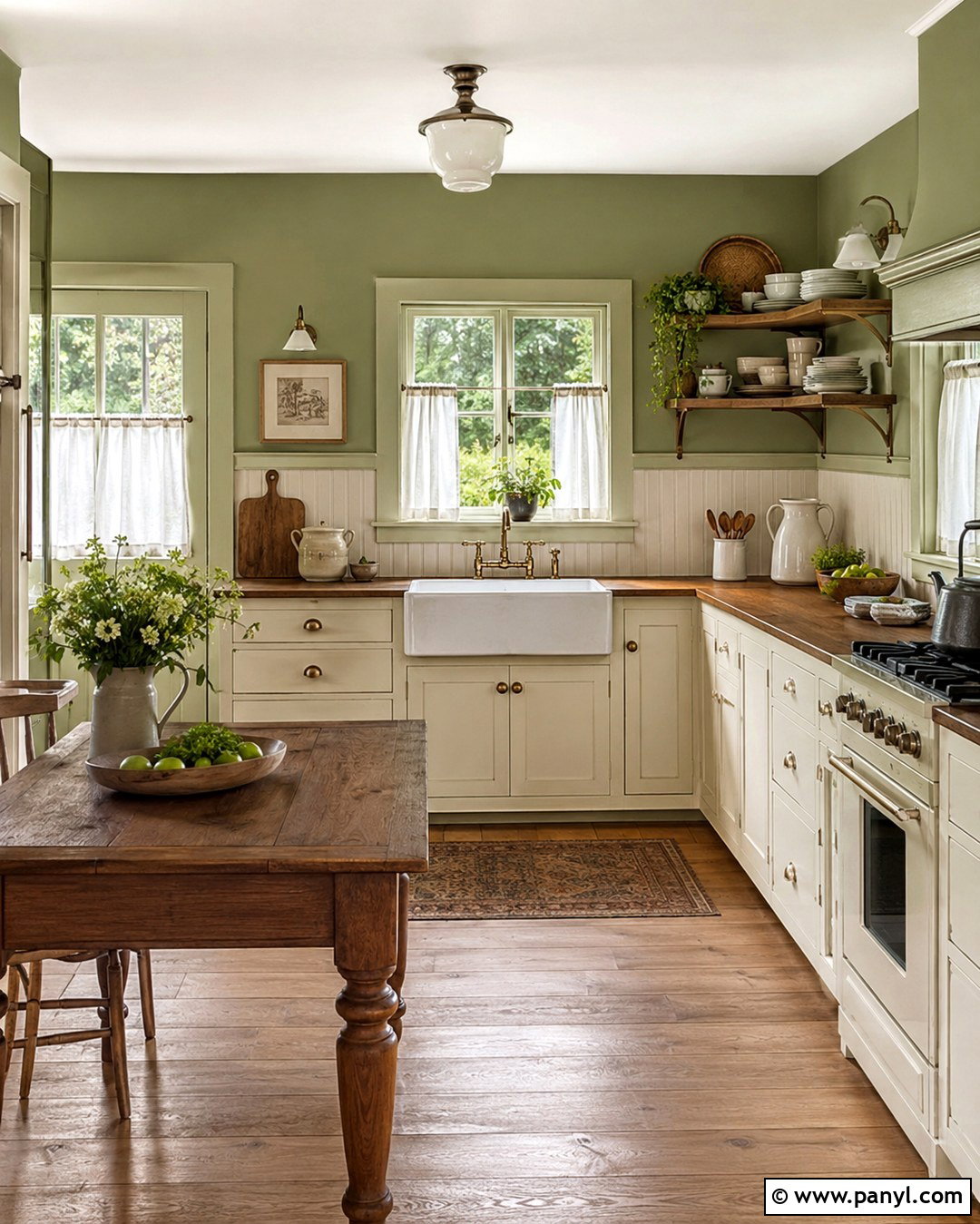 Cottage Pistachio Green Kitchen Walls - 20 pistachio green kitchen walls
