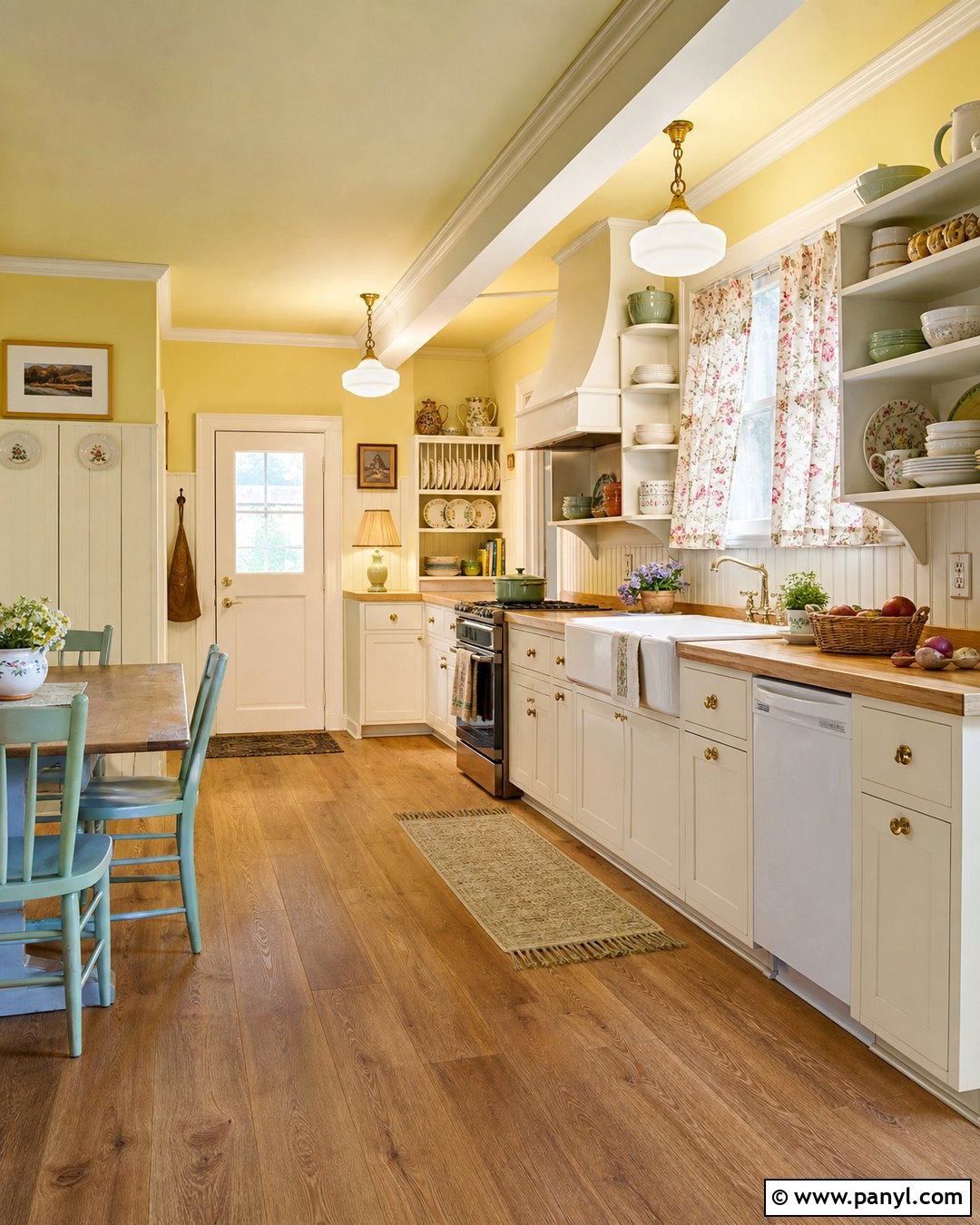 Cottage Yellow Kitchen Walls - 45 Yellow Kitchen Walls