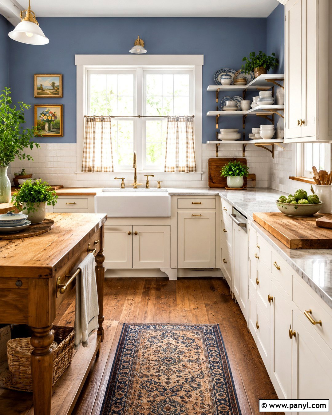 Country Blue Kitchen Walls With Farmhouse Sink - 20 Country Blue Kitchen Walls