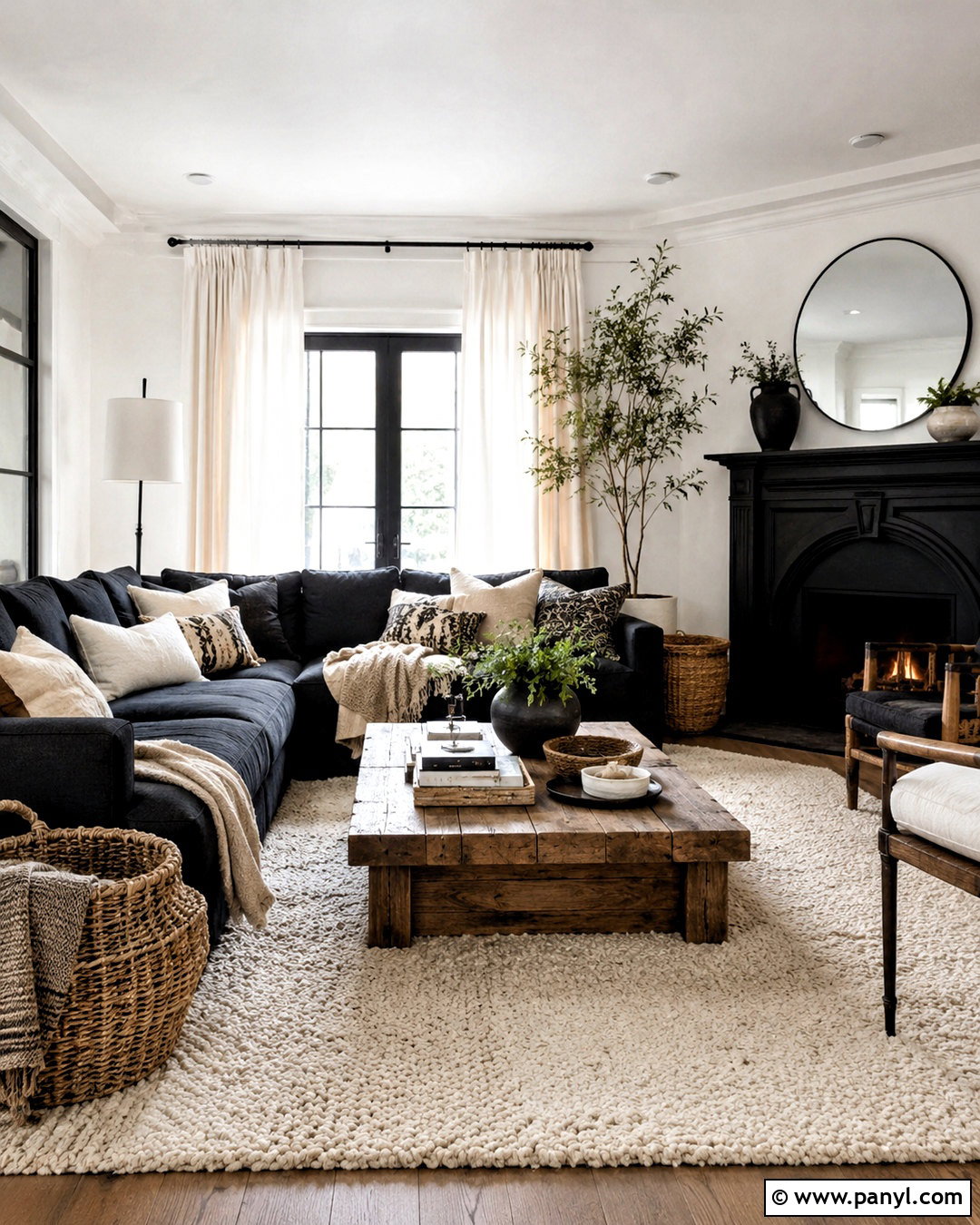 Cozy Black And White Living Room - 20 black and white interior design ideas