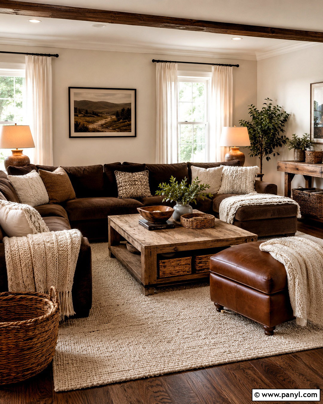 Cozy Brown And White Living Room - 20 brown and white room ideas