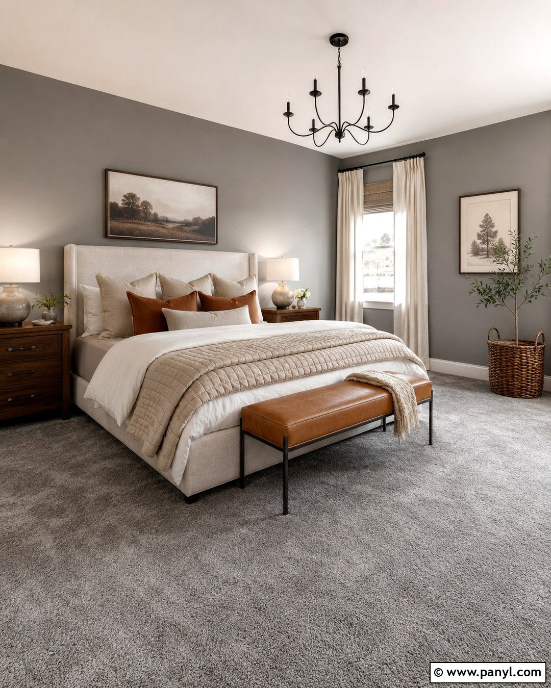 Cozy Gray Bedroom - 20 Gray Walls Gray Floors
