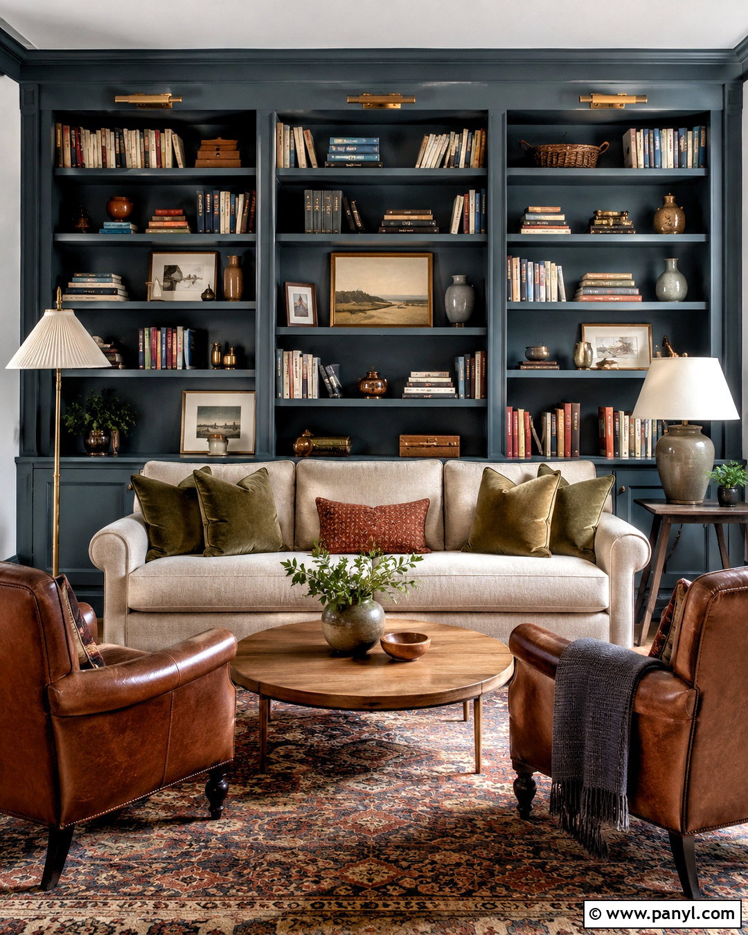 Cozy Living Room With Bookshelves - 20 cozy living rooms