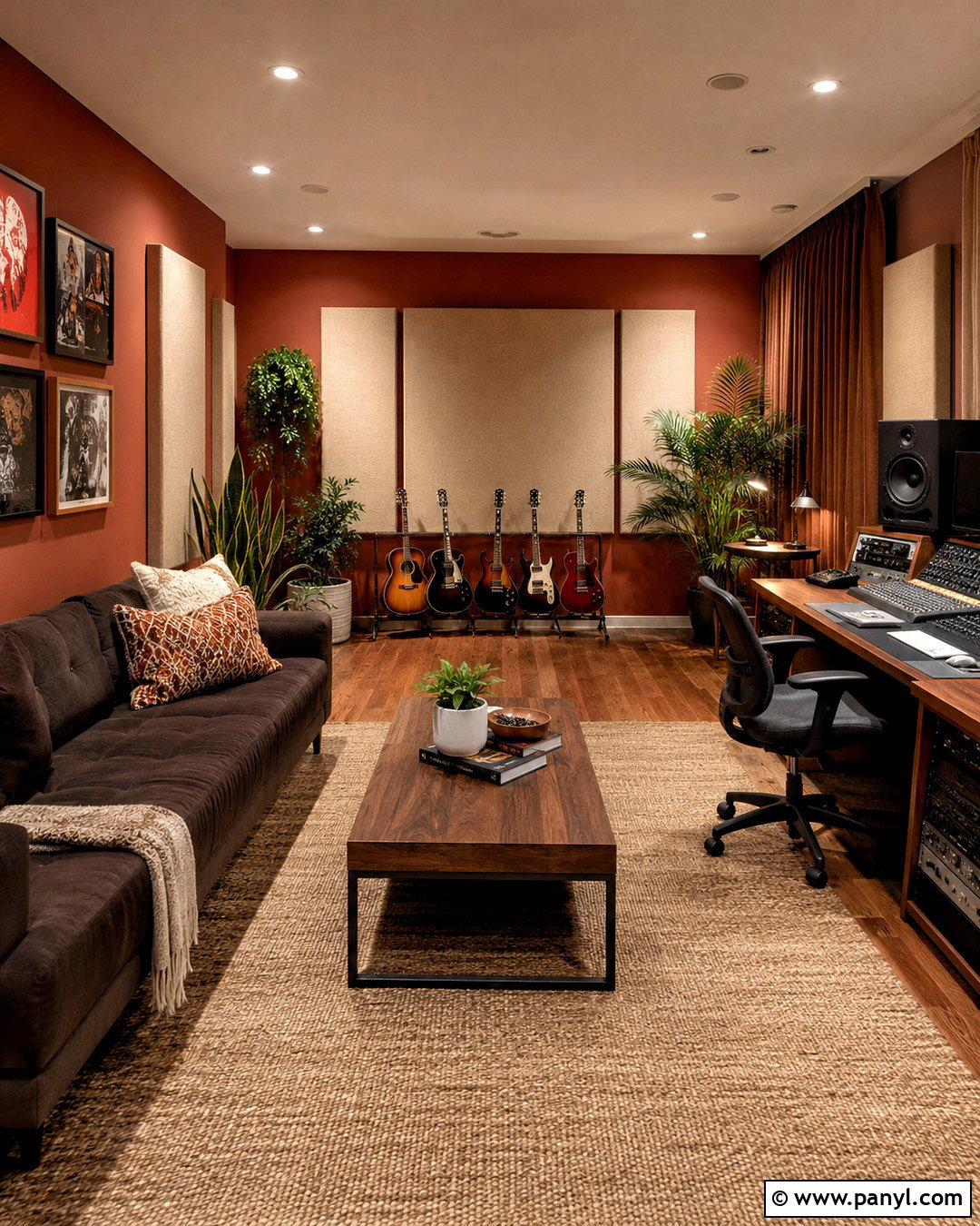 Cozy Music Studio - 20 music studio decor interior design ideas