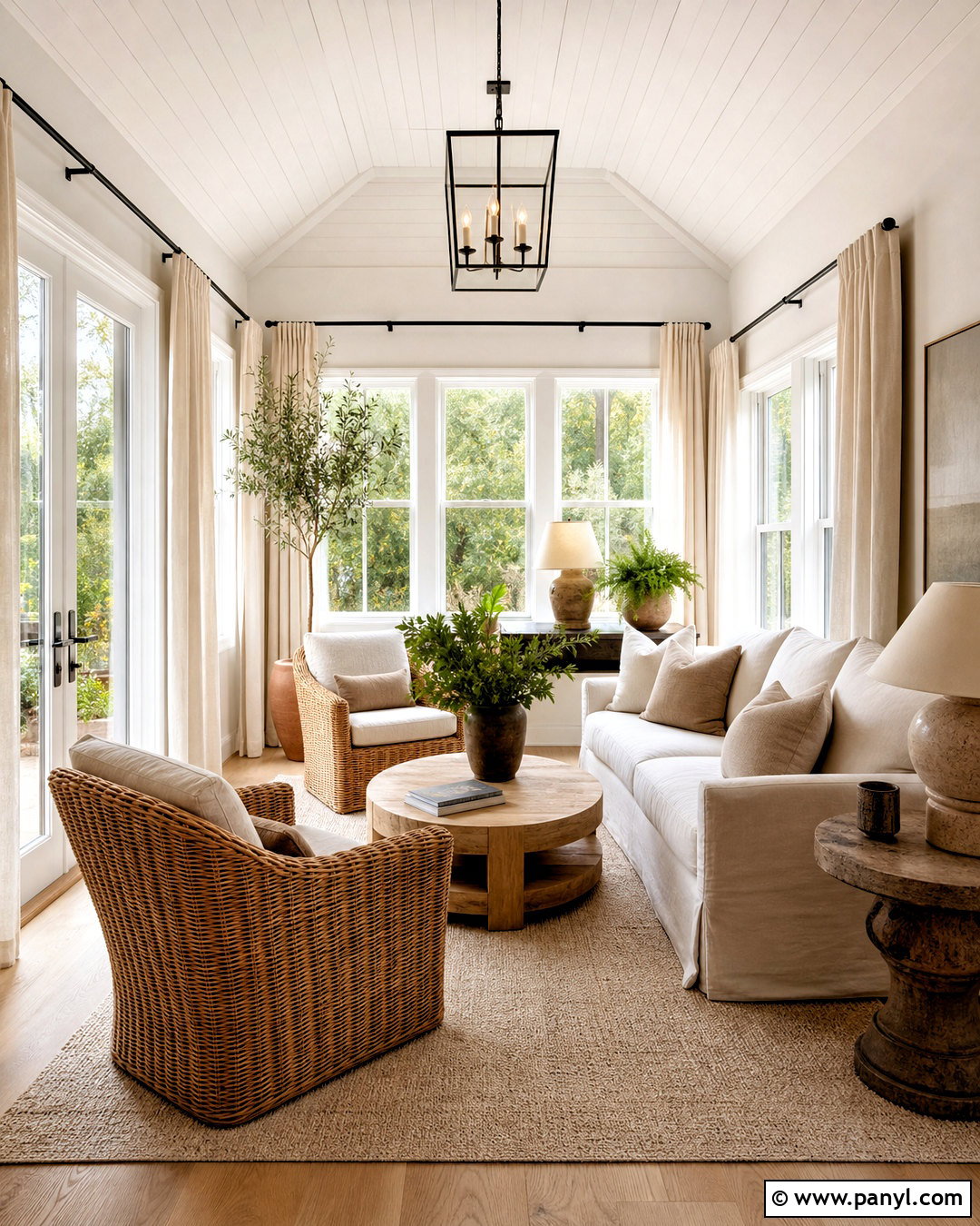 Cozy Neutral Sunroom - 20 sunroom inspo ideas
